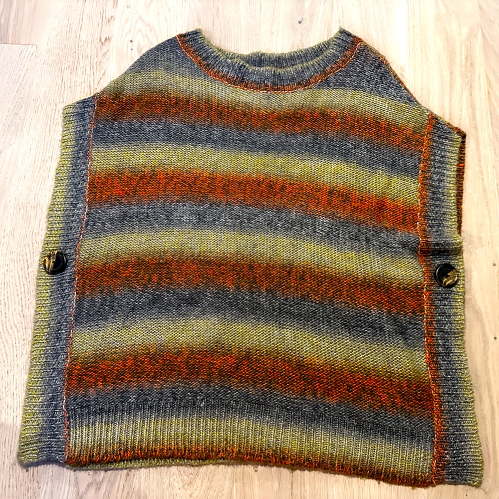 Wool Blend Chunky Knit Earthtone Poncho Lagenlook The Limited